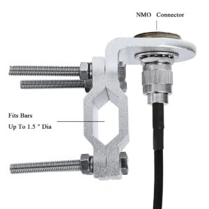 Universal Roll Bar Mirror Antenna Mount with NMO Connector and 16.4ft RG58 UHF PL259 Male to Male Coaxial Cable.