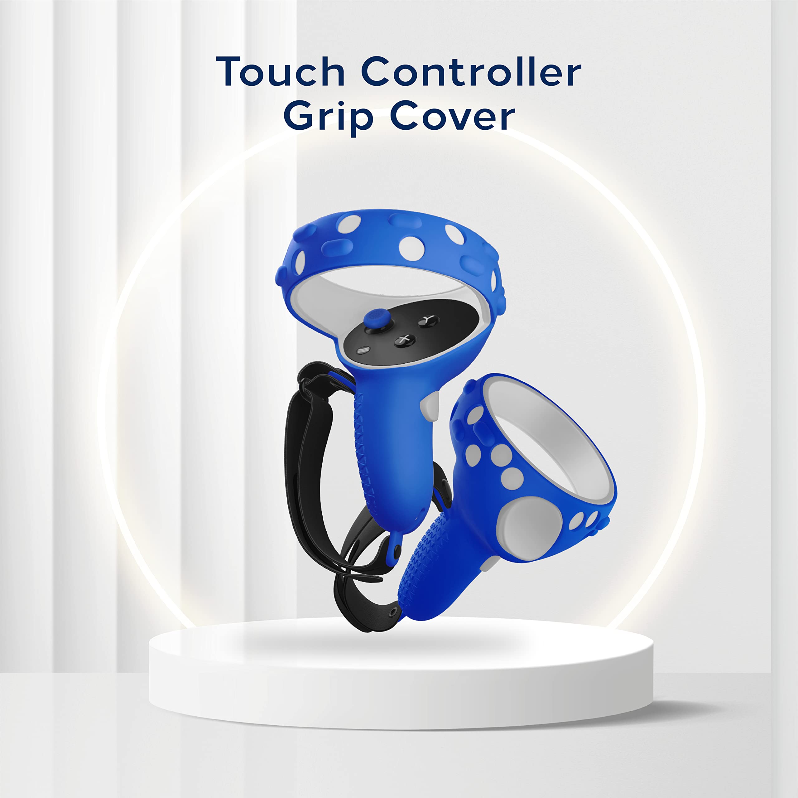 TNP Controller Grips for Oculus Quest 2 / Meta Quest 2 Knuckle Strap Black VR Touch Controller Hand Grip Cover Protector Sleeve with Anti-Throw Adjustable Straps