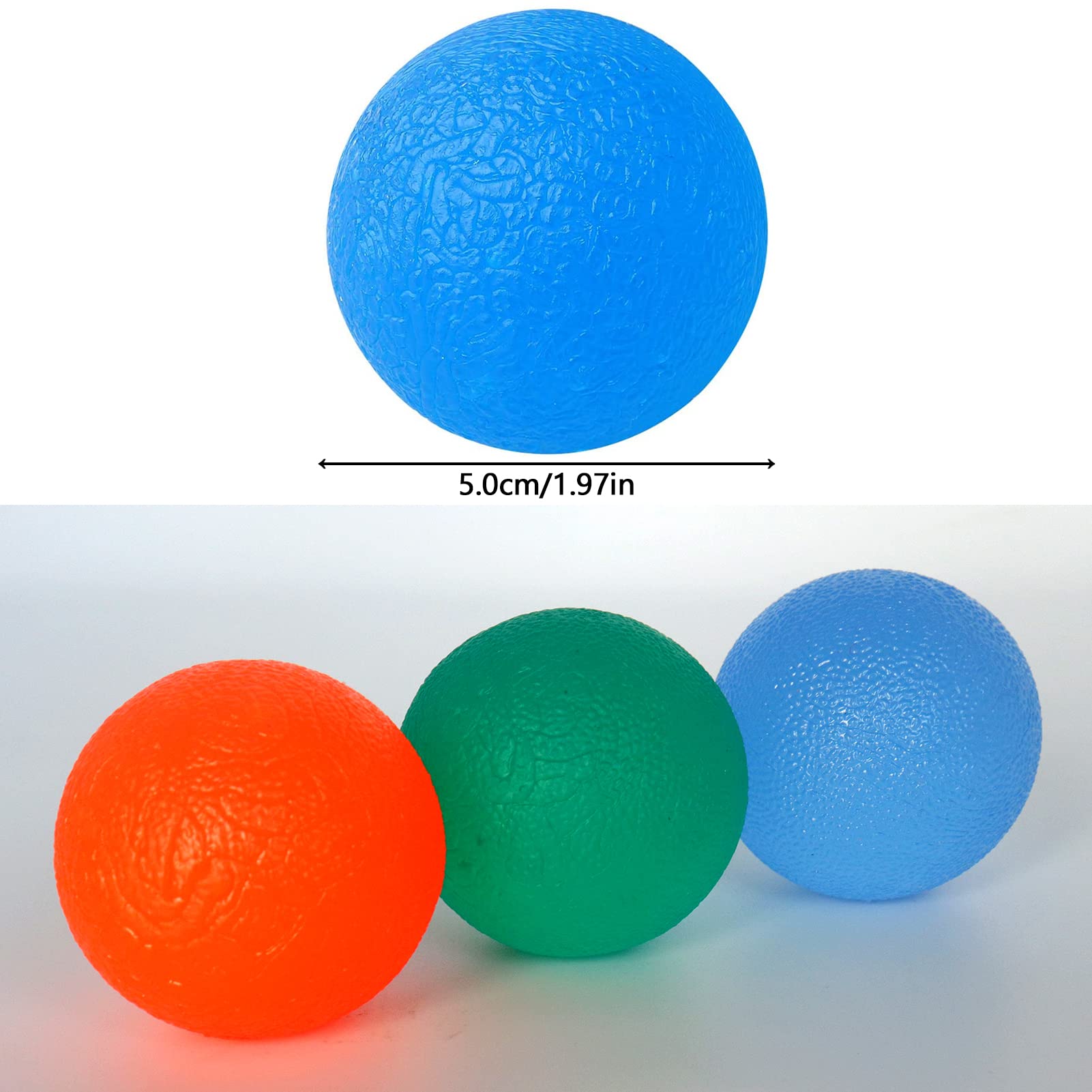 Strеss Relief Balls 1.97 In Squeeze Exercise Stress Balls, 3 Gel Hand Balls for Arthritis Hand, Finger, Grip Strengthening and Stress Relief (Round)