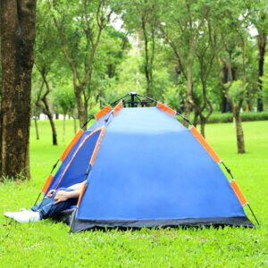 defdong Camping Pop up Tent 2 People, Waterproof and Windproof Family Tents for Camping, 2 in 1 for Outdoor & Travel, 60s Setup, Ventilated Windows, Portable Carry Bag