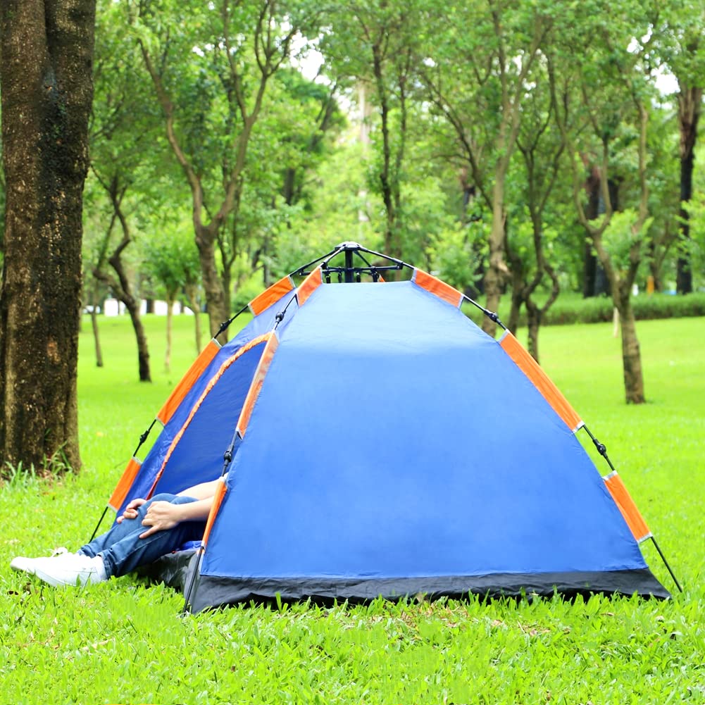 defdong Camping Pop up Tent 2 People, Waterproof and Windproof Family Tents for Camping, 2 in 1 for Outdoor & Travel, 60s Setup, Ventilated Windows, Portable Carry Bag