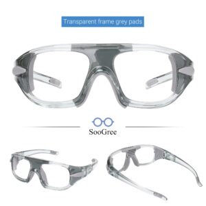 SooGree Sports Glasses,Protective Eyewear Running Glasses,Basketball Football Glasses Shock Absorption with Removable Straps and Temples