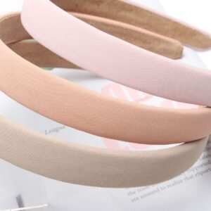 Solid Simple Headbands for Women 0.7inch Plain Soft Cloth Head Band No Slip Fashion Girls Pink Hair Bands Cute Hair Hoops hair Accessories Pack of 6…