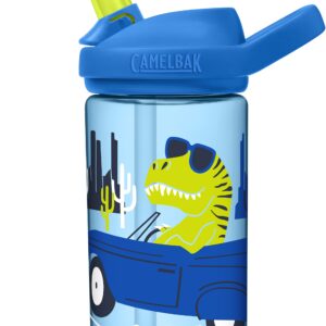 CamelBak eddy+ 14oz Kids Water Bottle with Tritan Renew – Straw Top, Leak-Proof When Closed, Road Trip Dinos