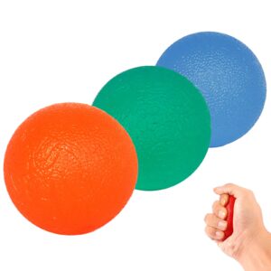 strеss relief balls 1.97 in squeeze exercise stress balls, 3 gel hand balls for arthritis hand, finger, grip strengthening and stress relief (round)