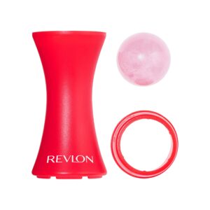 Face Roller by Revlon, Reusable Facial Skincare Tool & Refill Pack, At-Home or On-the-Go, Rose Quartz Face Roller (Pack of 1), Volcanic & Stainless Steel Refill Stones (2 Total)