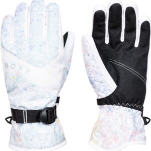 Roxy Women's Jetty Insulated Snowboard/Ski Gloves (Large, Bright White Splash (WBB3))