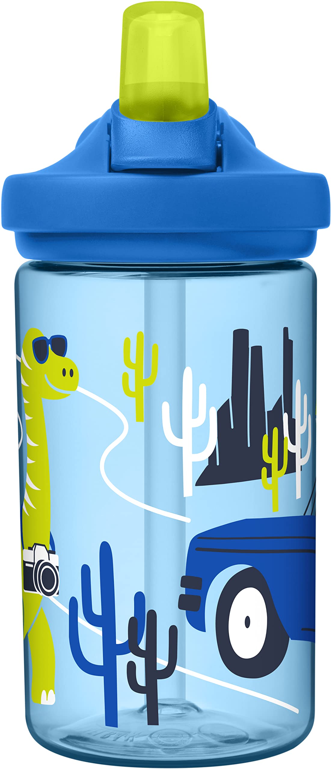 CamelBak eddy+ 14oz Kids Water Bottle with Tritan Renew – Straw Top, Leak-Proof When Closed, Road Trip Dinos