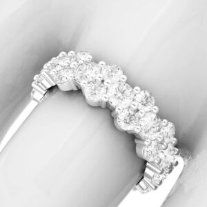 Sterling Silver Full Eternity Garland Ring Cluster with Genuine Moissanite Wedding Ring For Women (7)