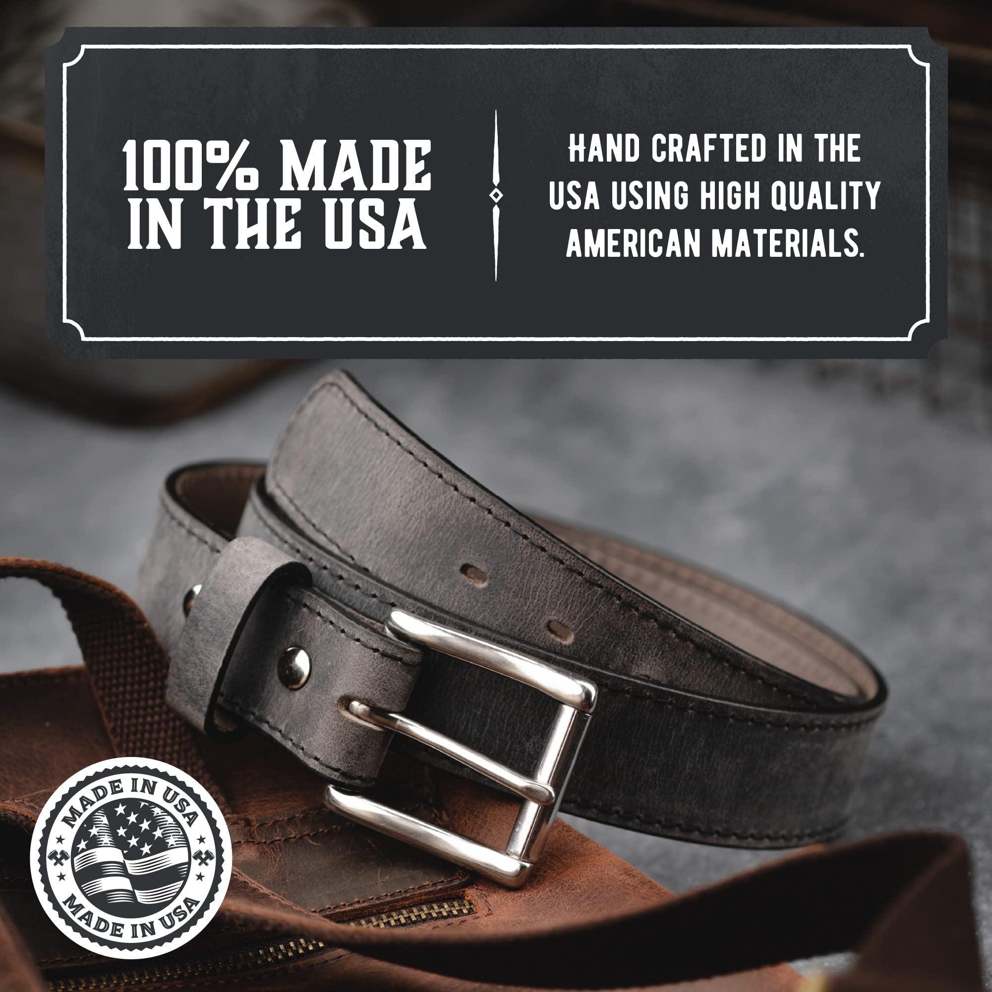 The Baron Leather Belt for Men | Made In USA | Men's Full Grain Leather Belt