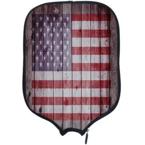 dunhuang american flag padded pickleballs protection paddles cover personalized cover paddles case rackets cover holder sleeve case protector, fits most paddles, rackets,№126