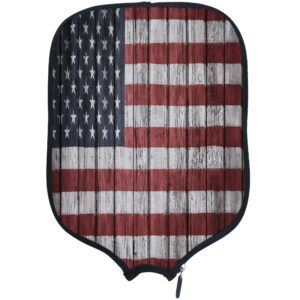 dunhuang american flag padded pickleballs protection paddles cover personalized cover paddles case rackets cover holder sleeve case protector, fits most paddles, rackets,№035