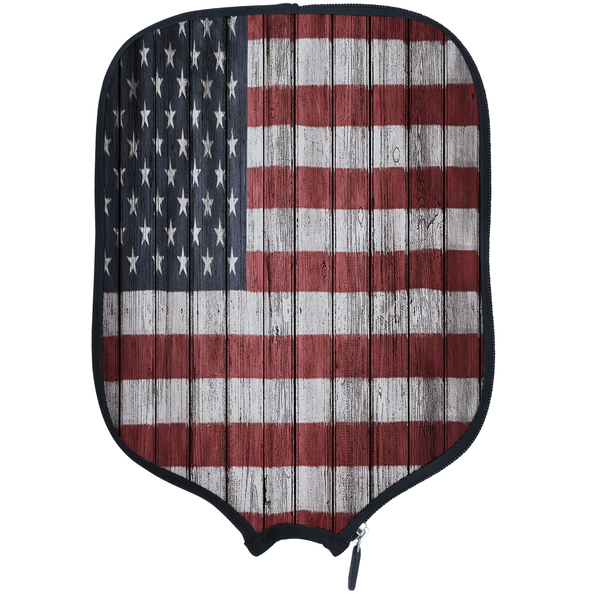 DUNHUANG American Flag Padded Pickleballs Protection Paddles Cover Personalized Cover Paddles Case Rackets Cover Holder Sleeve Case Protector, Fits Most Paddles, Rackets,№035