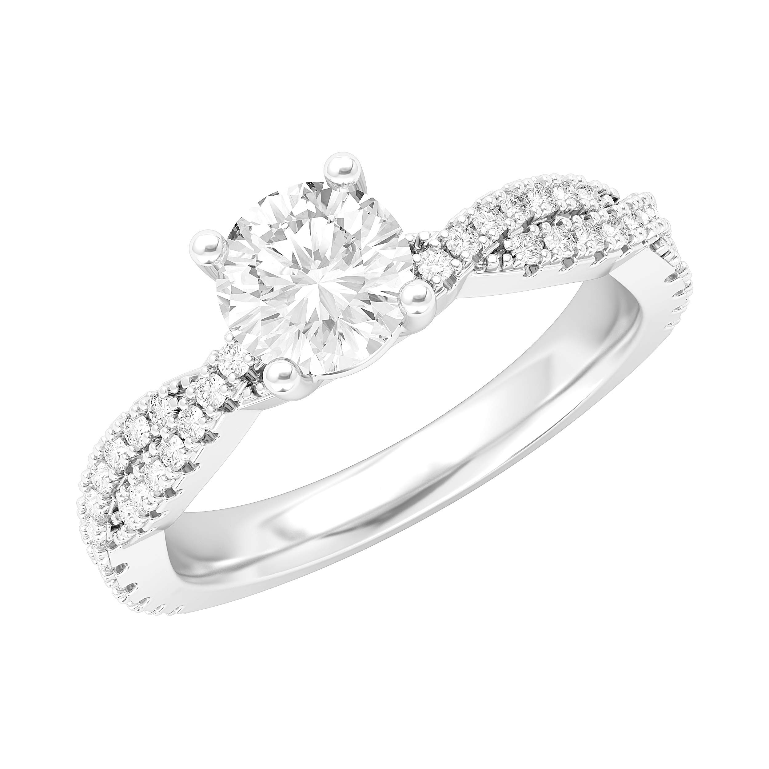 Sterling Silver Full Side Stones Twisted Vine 1.0 CT Genuine Moissanite Engagement Ring Promise Bridal Ring (8)