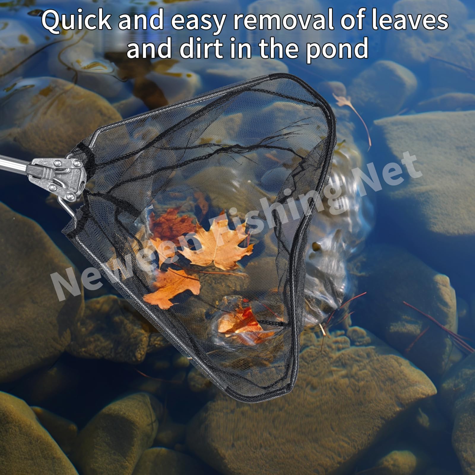 Fishing Net, Foldable Collapsible Telescopic Fish Landing Net, Durable Nylon Material Mesh Landing Net for Easy Catching or Releasing for Trout 55cm