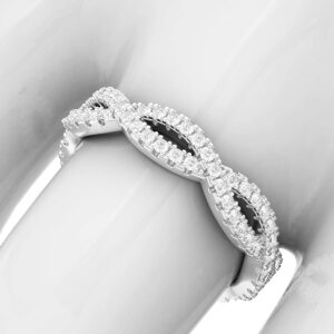 Sterling Silver Infinity Twist Wedding Ring Half-circle Genuine Moissanite Matching Ring For Women (7)