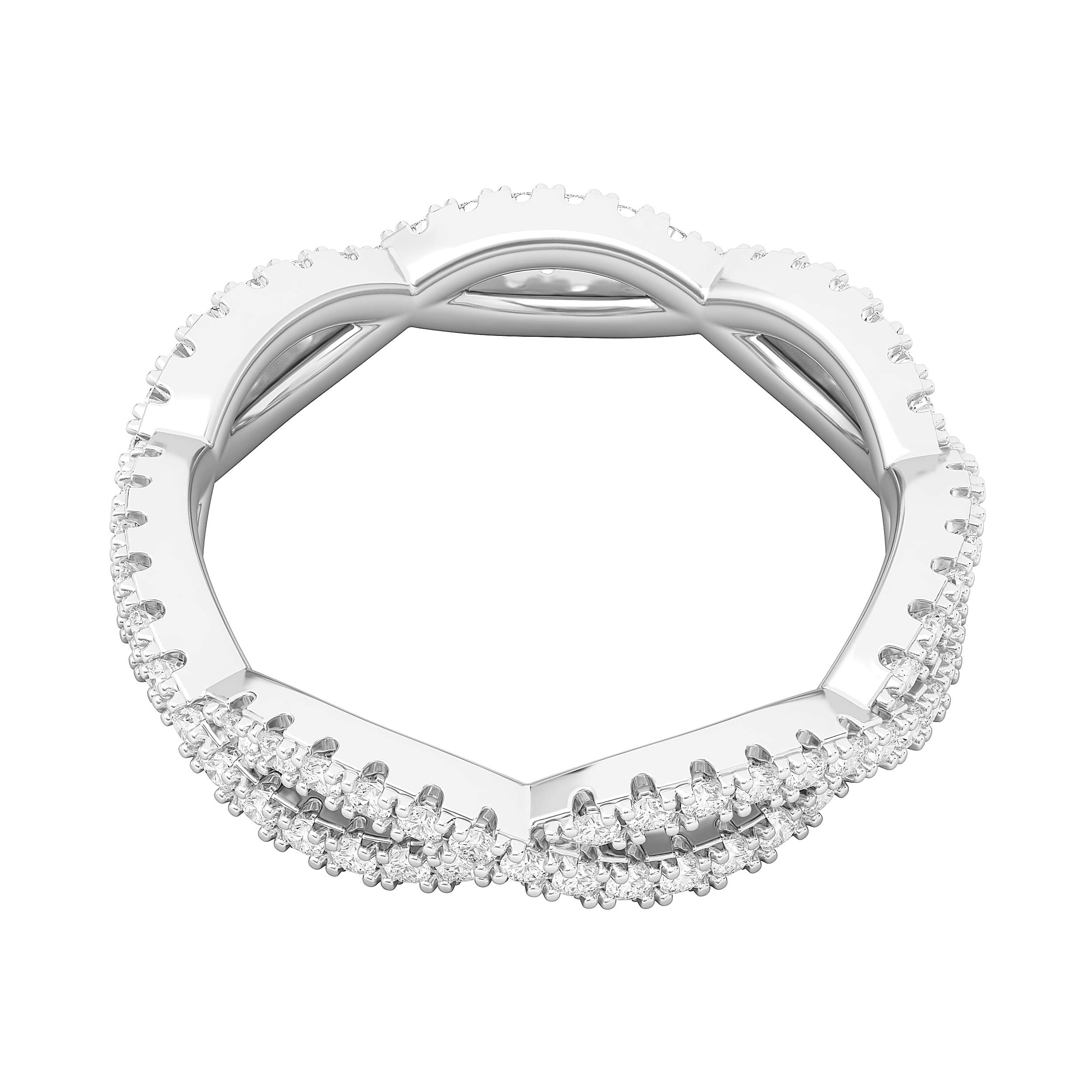 Sterling Silver Full Infinity Twist Genuine Moissanite Eternity Ring Wedding Band Matching Ring (7)