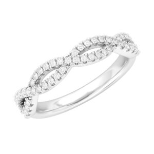 Sterling Silver Infinity Twist Wedding Ring Half-circle Genuine Moissanite Matching Ring For Women (10)