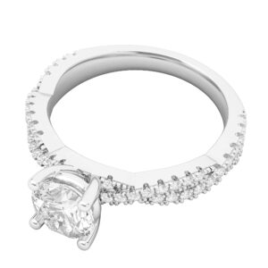 Sterling Silver Full Side Stones Twisted Vine 1.0 CT Genuine Moissanite Engagement Ring Promise Bridal Ring (8)