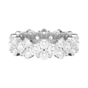 Sterling Silver Full Eternity Garland Ring Cluster with Genuine Moissanite Wedding Ring For Women (7)