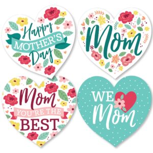 big dot of happiness colorful floral happy mother's day - heart decorations diy we love mom party essentials - set of 20