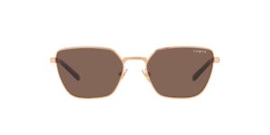 vogue eyewear woman sunglasses rose gold frame, dark brown lenses, 53mm