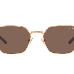 Vogue Eyewear Woman Sunglasses Rose Gold Frame, Dark Brown Lenses, 53MM