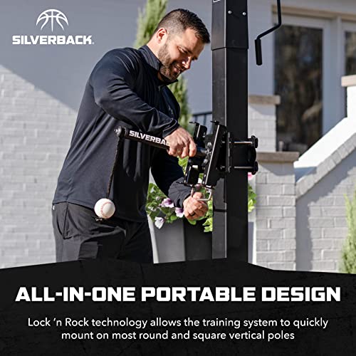 Silverback Portable Baseball Swing Trainer with Lock ‘n Rock Technology,Black