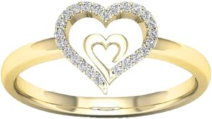 u-m heart shaped rings for women cubic zirconia fashion double love heart openwork ring cz statement engagement wedding band fine jewelry gifts for her practical design