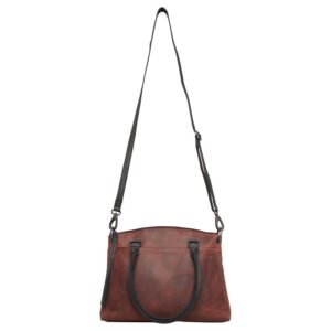 Lady Conceal Concealed Carry Whitely Leather Satchel (Mahogany)