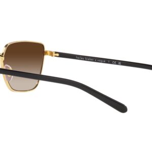 Vogue Eyewear Woman Sunglasses Gold Frame, Brown Gradient Lenses, 53MM