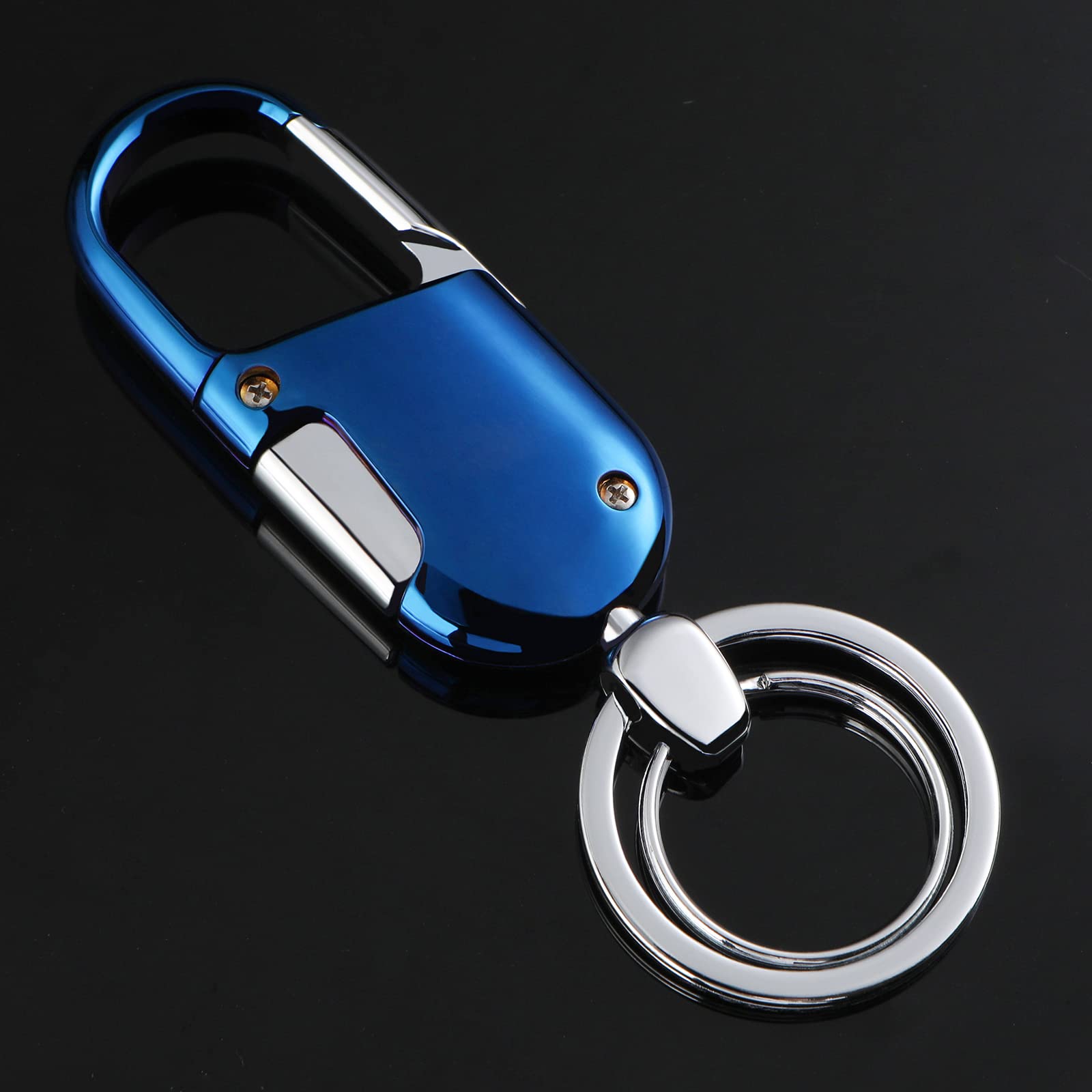 ASSCV Car Keys Keychain, Heavy Duty Keychains,Car Key Fob Accessory For Men and Women,With Elegant Metal Box (Blue)