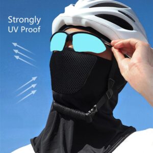 bodbop Balaclava Face Mask Ski Mask Men Full Head Mask Cover Windproof Sun UV Protection for Women Outdoor Sports Cap (Black)