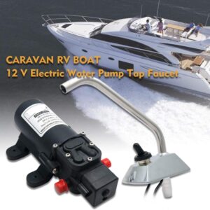 Water Pump, 12V Pump DC Self-Priming Water Pump High Pressure Self-Priming Caravan for Camper Marine Boat Lawn