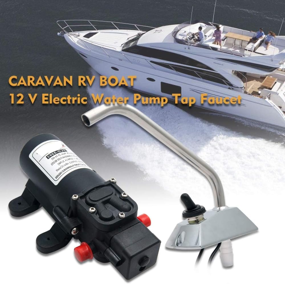 Water Pump, 12V Pump DC Self-Priming Water Pump High Pressure Self-Priming Caravan for Camper Marine Boat Lawn