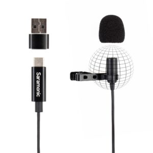 Saramonic LavMicro-U Professional Lavalier Microphone for iPhone 15, Android & iPad with USB-C & Computers with USB or USB-C with 6.6' Cable for Vlogging, Interviews, YouTube, TikTok, Live Streaming