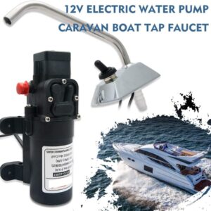 Water Pump, 12V Pump DC Self-Priming Water Pump High Pressure Self-Priming Caravan for Camper Marine Boat Lawn