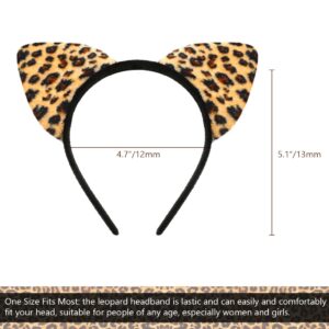 LIONSOUL 14pcs Cheetah Ears Headband for Women Leopard Cheetah Print Birthday Party Decorations Supplies