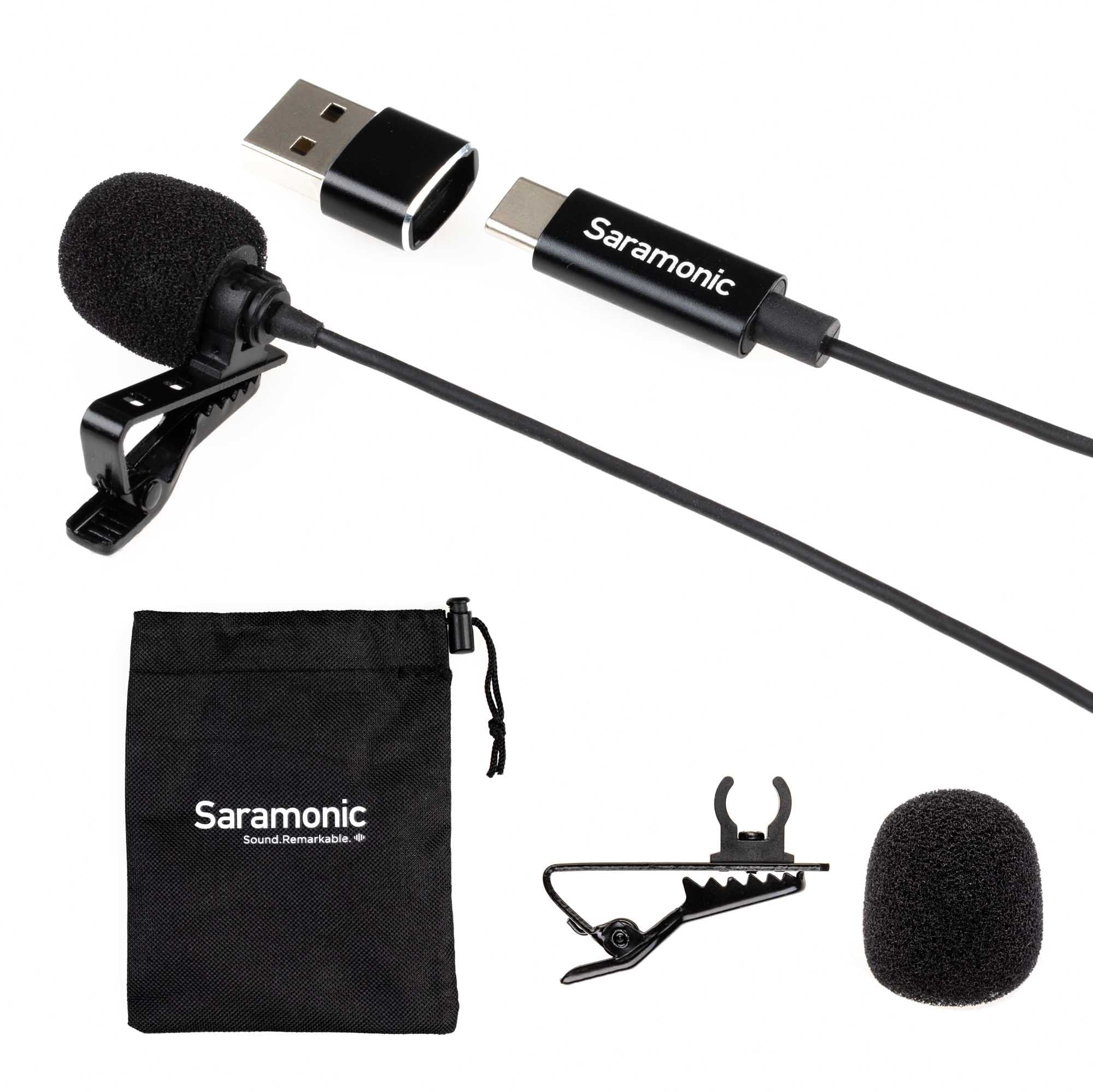 Saramonic LavMicro-U Professional Lavalier Microphone for iPhone 15, Android & iPad with USB-C & Computers with USB or USB-C with 6.6' Cable for Vlogging, Interviews, YouTube, TikTok, Live Streaming