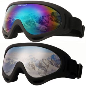 outdoor sparta ski goggles (1. black frame, multiple color lens; black frame, silver coated lens)