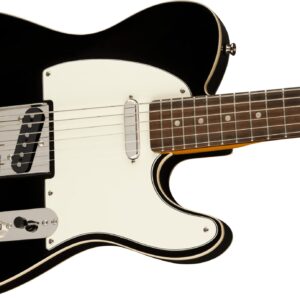 Squier Classic Vibe Baritone Custom Telecaster Electric Guitar, with 2-Year Warranty, Black, Laurel Fingerboard