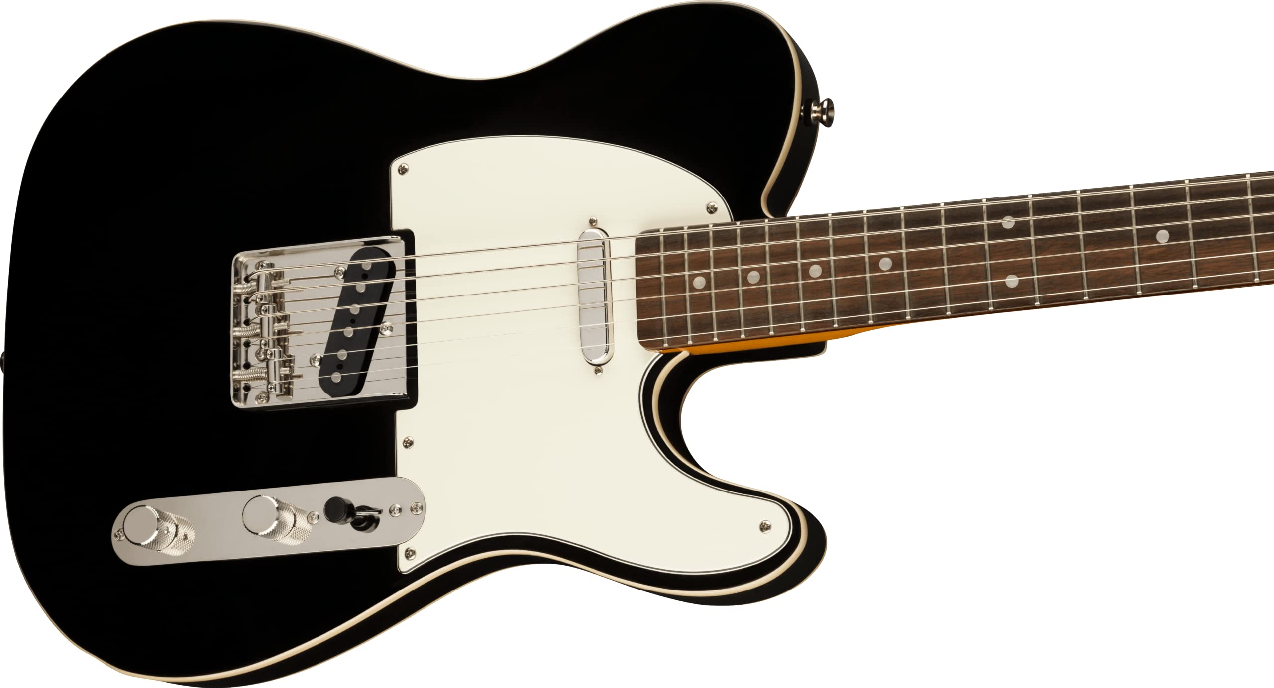 Squier Classic Vibe Baritone Custom Telecaster Electric Guitar, with 2-Year Warranty, Black, Laurel Fingerboard