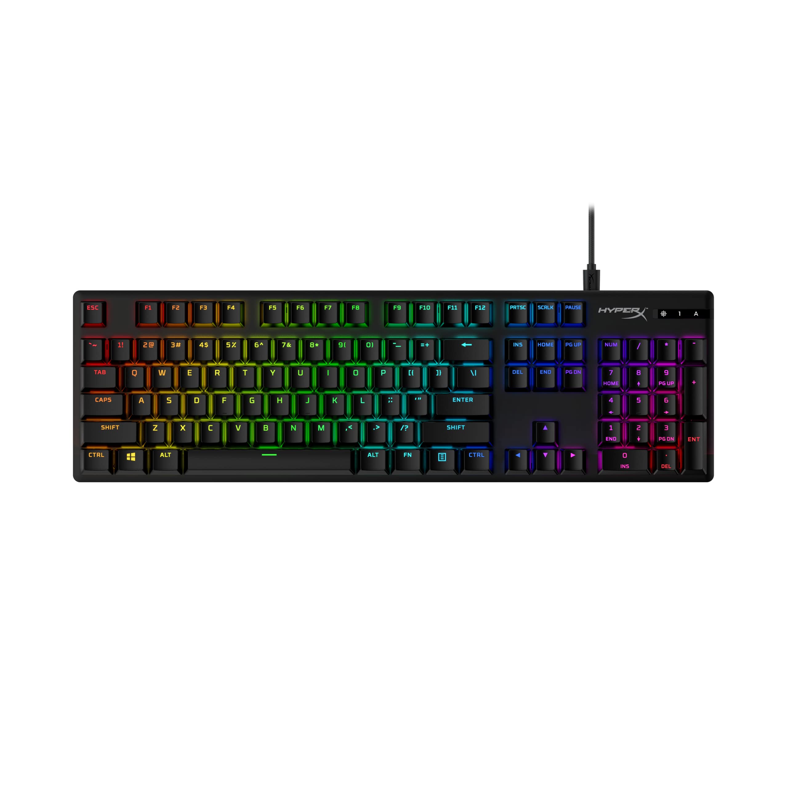 HyperX PBT Keycaps – Full Key Set, Double Shot PBT Material, English (US) Layout, 104 Keys – Black