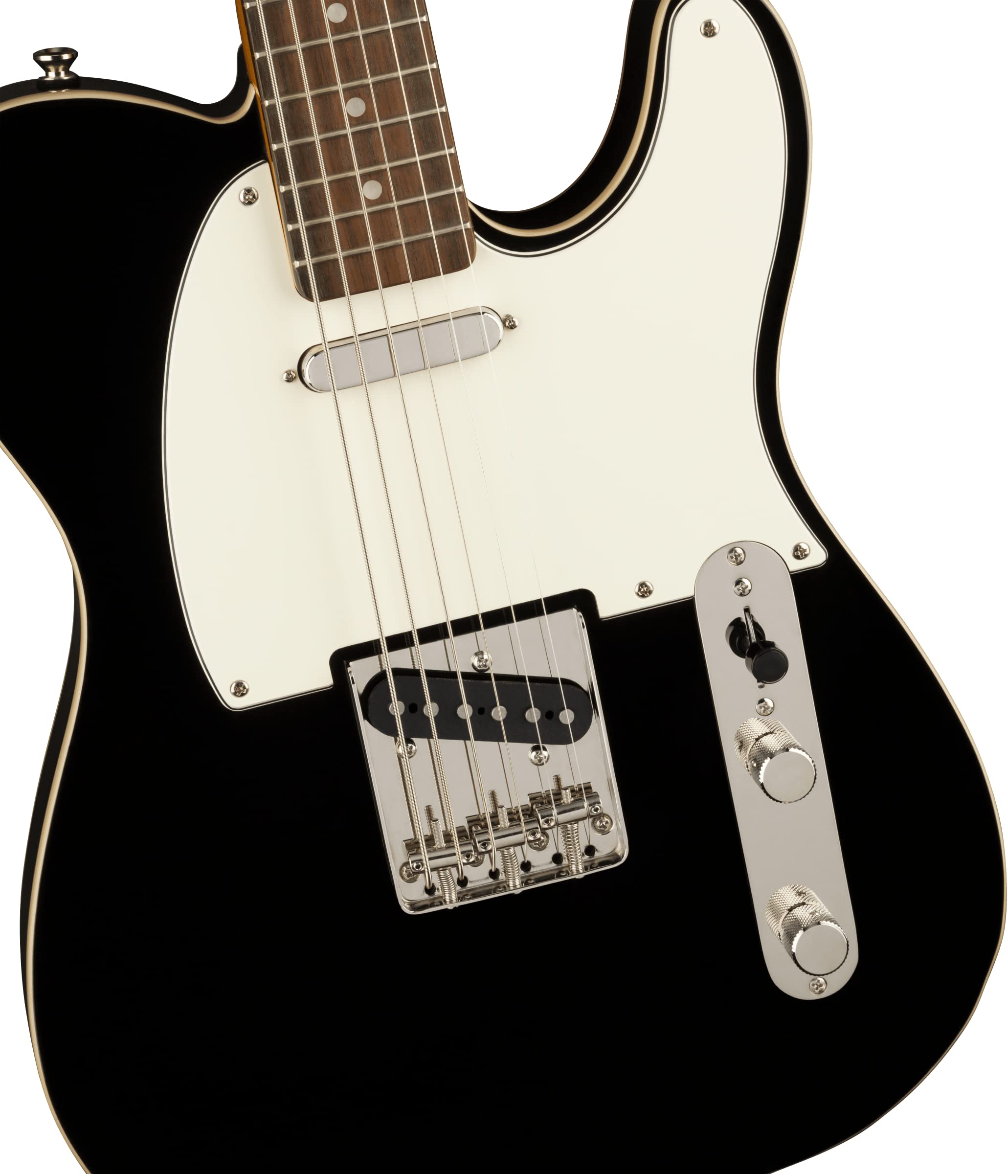 Squier Classic Vibe Baritone Custom Telecaster Electric Guitar, with 2-Year Warranty, Black, Laurel Fingerboard