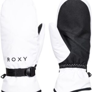 Roxy Women's Jetty Solid Insulated Mittens - Warm Winter Sports Mittens with ROXY DryFlight Technology, Bright White, Large