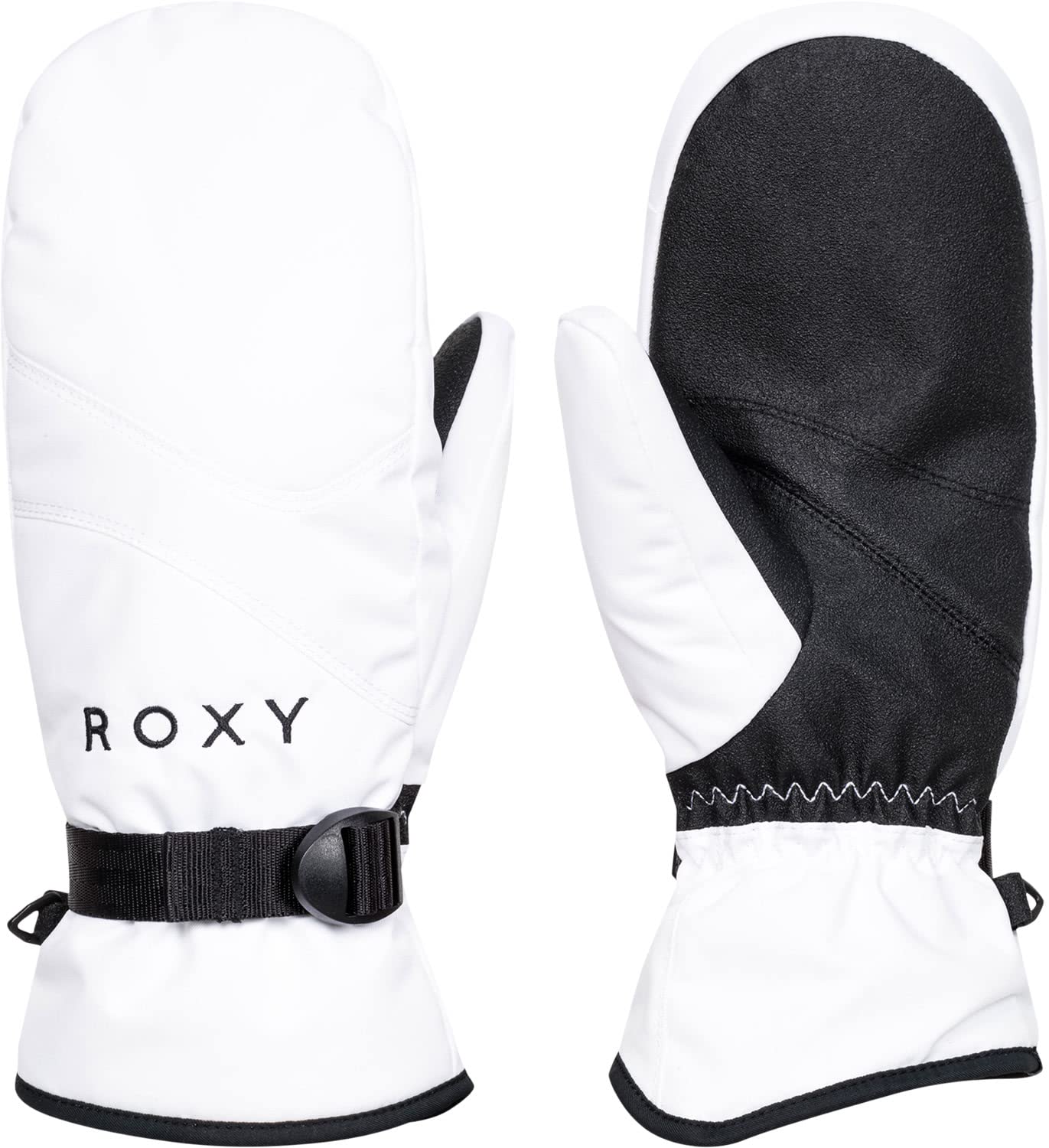 Roxy Women's Jetty Solid Insulated Mittens - Warm Winter Sports Mittens with ROXY DryFlight Technology, Bright White, Large