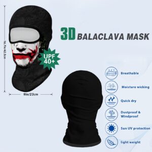 Obacle Balaclava Face Mask Men Women Ski Cycling (Skull White Face Red Blood)