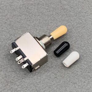 FLEOR 3 Way Toggle Switch Enclosed Pickup Selector with 3pcs Plastic Tips for Les Paul Style Electric Guitar Part