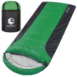 VENTURE 4TH Backpacking Warm Sleeping Bag with Self Inflating Sleeping Pad for Adults & Kids – Ideal for Hiking, Camping & Outdoor Adventures