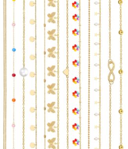 funeia 12pcs beach bikini belly chain for women boho gold waist chain for women simple boho waist beads body chain summer body accessories jewelry adjustable